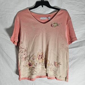 Vintage y2k whimsical pink boho short sleeve tee